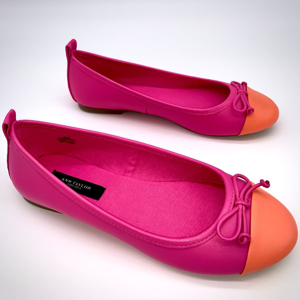 ANN TAYLOR OE Perfect Colorblock Ballet Lush Sz5.5
